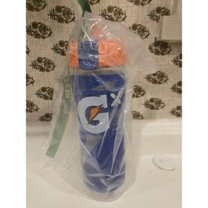 Gatorade GX 30oz Squeeze Water Bottle - Blue & Clear Bottle With Orange Cap New